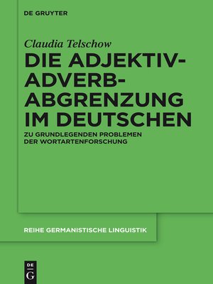 cover image of Die Adjektiv-Adverb-Abgrenzung im Deutschen